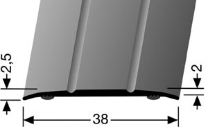 Afdekprofiel 438ZK, zelfklevend, BxH: 38x2,5mm, L=3000mm