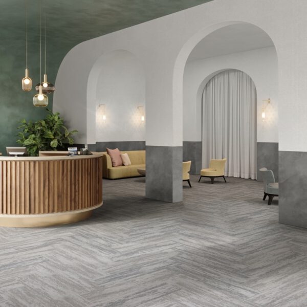 IVC CARPET TILES C040 RUDIMENTS CLAY 975, doos 5m2, 100x25cm, 7,1mm dik - Afbeelding 2