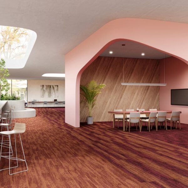 IVC CARPET TILES C041 RUDIMENTS CLAY CREATE 325, doos 5m2, 100x25cm, 7,1mm dik - Afbeelding 2