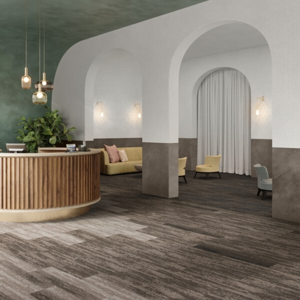 IVC CARPET TILES C041 RUDIMENTS CLAY CREATE 872, doos 5m2, 100x25cm, 7,1mm dik - Afbeelding 2